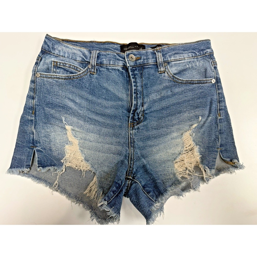 KENDALL AND KYLIE The Icon Size 9/29 Women's Jean Shorts High Rise Distressed